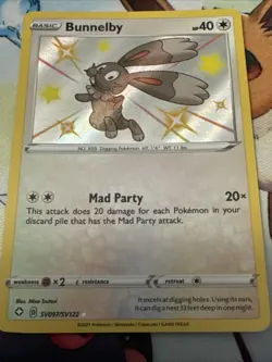 Pokemon TCG Bunnelby Shining Fates Holo Card SV097/SV122 - Image 1