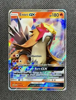 2018 Pokemon TCG Shining Legends Entei GX #10a/73 GX Ultra Rare Basic Fire NM - Image 2
