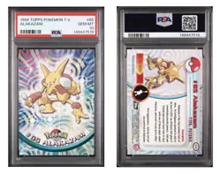 1999 TOPPS POKEMON TV #65 ALAKAZAM PSA 10 Low Pop Black Label - Image 3