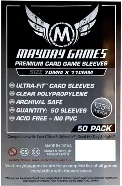 2017 MAYDAY GAMES Card Sleeves "Lost Cities" Size Game Sleeves (50) (70 Mm X - Image 1