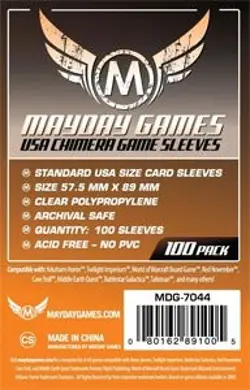 2017 MAYDAY GAMES Card Sleeves Usa Chimera Size Game Sleeves (100) (57.5 Mm X - Image 1