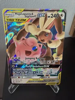 Pokemon TCG Mega Lopunny & Jigglypuff GX 165/236 Sm-Cosmic Eclipse Holo Tag Team - Image 1