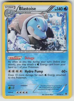 Blastoise 16/101 Holo Rare Plasma Blast Pokemon Moderately Played - Image 1