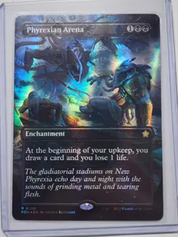 MTG Phyrexian Arena #386 Borderless Mana Foil Foundations Near Mint - Image 1
