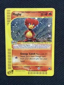 Magby 17/165 Pokemon Card Expedition E Reader Holo LP-/MP+ - SEE PHOTOS - Image 1