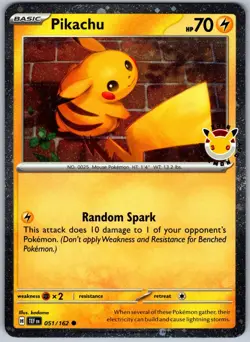Pikachu (Cosmo Holo) 051/162 Promo Miscellaneous Cards & Products Pokemon NM - Image 1