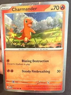 Charmander Double Swirl! 004/165 S&V Pokemon 151 Pokemon Card Holo Cosmos Promo - Image 3