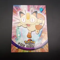 Meowth #52 - BLUE LOGO - NON-HOLO - Series 1 - TOPPS Pokemon Card - NM/LP - Image 1