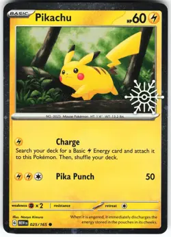 Pikachu - (Holiday Calendar) 025/165 Pokemon Promo Card Holo Common NM - Image 1