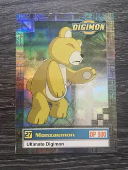 Digimon Animated Series 1999 Trading Card Bandai Holo Prism Monzaemon #27 U2/8 - Image 1