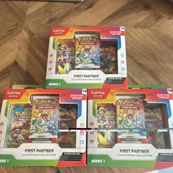 Pokemon TCG First Partner Illustration Collection Series 1 Promo Box (2021) x3 - Image 1
