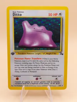 Ditto 1st Edition Fossil 3/62 Holo Rare Pokemon Card - WOTC 1999 - Image 1
