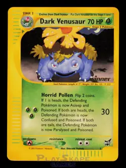 Pokemon Card Dark Venusaur 7/9 7 Winner Best of Game Vintage WOTC Promo LP 2002 - Image 1