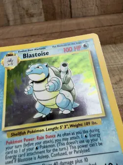 Vintage Pokemon Blastoise Base Set Holo Rare Card 2/102 1999 Vintage WOTC - MP - Image 3
