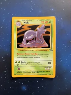 Pokemon TCG Muk Fossil 13/62 Unlimited Holo Rare MP Condition WOTC Vintage - Image 1