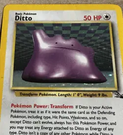 Ditto 3/62 Holo Rare Fossil Set Pokemon Card 1999 WOTC Heavily Played HP - Image 2