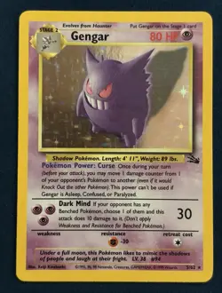 Pokemon TCG Gengar 5/62 Fossil 1999 Holo Rare Unlimited English WotC LP/NM - Image 1