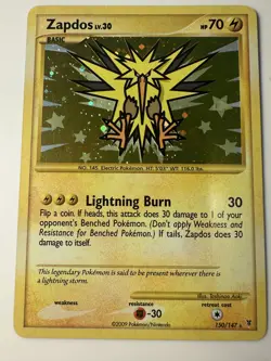 Zapdos 150/147 Secret Rare Holo Supreme Victors LP NM Pokemon Card Vintage 2009 - Image 1