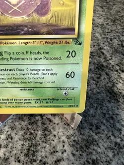 Weezing 45/62 1st Edition Fossil 1999 Rare Non Holo Foil Pokemon Vintage Card - Image 4