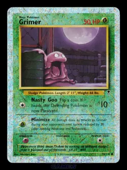 Pokemon Card Grimer 78/110 Legendary Collection Reverse Holo Foil Common LP 2002 - Image 1