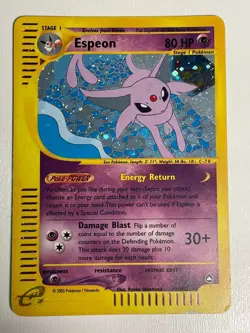 Espeon H9/H32 Aquapolis Holo Rare Vintage 2002 E-Series Pokemon TCG Card - Image 1