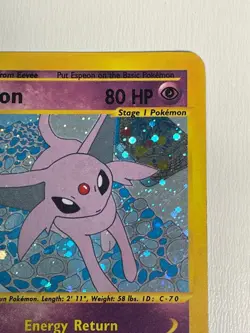 Espeon H9/H32 Aquapolis Holo Rare Vintage 2002 E-Series Pokemon TCG Card - Image 3