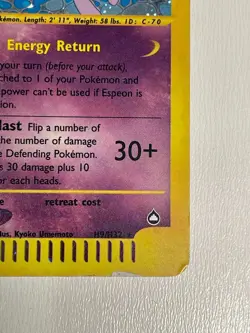 Espeon H9/H32 Aquapolis Holo Rare Vintage 2002 E-Series Pokemon TCG Card - Image 4