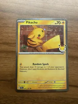 Pokemon TCG Pikachu 051/162 2025 Pokemon Day Promo Card Stamped Holo - Image 1