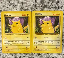 Pokemon TCG Pikachu 2-Card Lot Base Set & Base Set 2 58/102 87/130 - Image 1