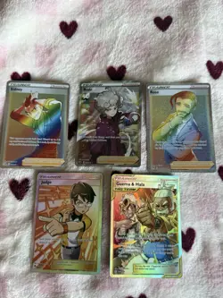 Pokemon TCG Trainer 5-Card Lot - Full Art Holo, Sidney/Bede/Rose/Judge EN - Image 1