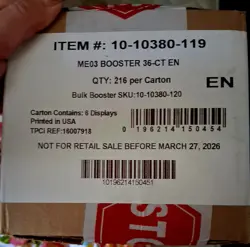 perfect order sealed Pokemon TCG ME03 Booster case - Image 1