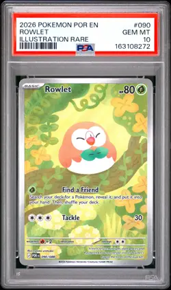 2026 POKEMON POR EN-PERFECT ORDER ILLUSTRATION RARE #090 ROWLET PSA 10 - Image 1
