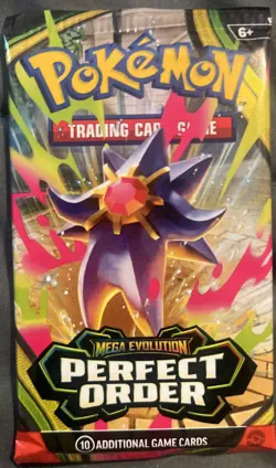 Pokemon Mega Evolution Perfect Order Sealed Booster Packs Lot of 7 - Image 3