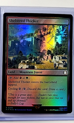 2024 MTG Magic The Gathering PIP Fallout Foil #289 Sheltered Thicket - Image 1