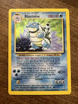 Blastoise 2/102 Base Set Unlimited Holo Rare Pokemon TCG MP - Image 1