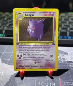 Pokemon TCG Gengar 5/62 Fossil 1st Edition Holo Rare English 1999 80 HP - Image 1