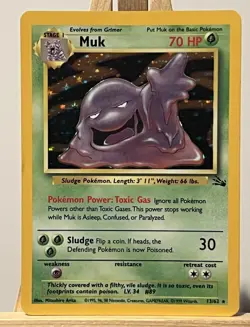 Pokemon TCG Muk 13/62 Fossil Holo Rare Unlimited English 1999 WOTC 70 HP - Image 1