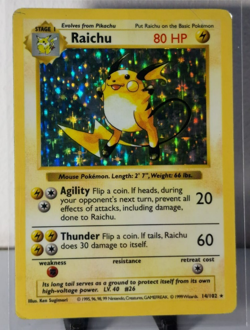 Shadowless Raichu Base Set Holo Rare 14/102 Wizards of the Coast 1999 Pokemon HP - Image 1