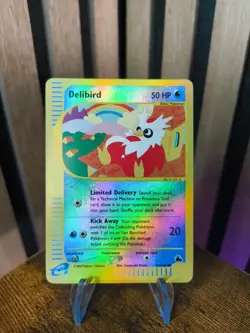 Pokemon TCG Delibird Skyridge 49/144 Reverse Holo Vintage Card Common LP - Image 1