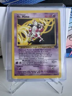 Pokemon TCG Mr. Mime 22/64 Non-Holo Card Jungle Set Rare NM 1999 Vintage - Image 1