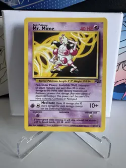 Pokemon TCG Mr. Mime 22/64 Non-Holo Card Jungle Set Rare NM 1999 Vintage - Image 2