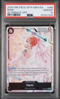 PSA 10 2026 ONE PIECE OP15-EB04-ADVENTURE ON KAMI'S ISLAND 086 NAMI ALTERNATE AR - Image 1