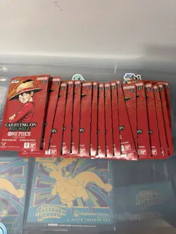 One Piece TCG OP-13 Carrying On His Will Sleeved Booster Pack Lot of 19 English - Image 1