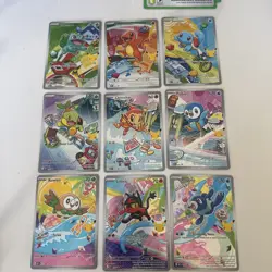 Pokemon First Partner Illustration Series 1 Collection - Complete Full Set Of 9 - Image 1