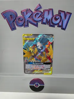 Pokemon TCG Moltres & Zapdos & Articuno GX (Full Art) 66/68 Hidden Fates Holo NM - Image 1