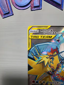 Pokemon TCG Moltres & Zapdos & Articuno GX (Full Art) 66/68 Hidden Fates Holo NM - Image 3