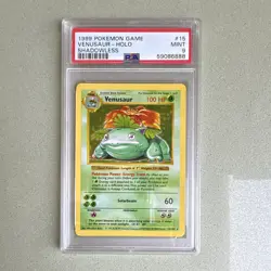 Pokemon Venusaur Holo Rare Base Set Shadowless PSA 9 #15/102 1999 - Image 1