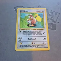 Pokemon - Farfetch'd 27/102 Uncommon Base Set Shadowless Pokemon 1st Edition NM - Image 1