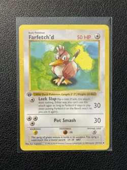 Pokemon TCG: Farfetch'd 27/102 1st Edition Uncommon Base Set Shadowless NM - Image 2