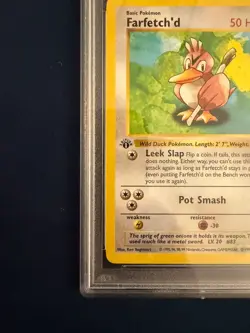 Pokemon TCG WOTC Base Set Shadowless Farfetch'd 27/102 1st Edition Graded PSA 7 - Image 2